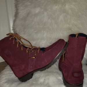 Men suede burgandy shoes